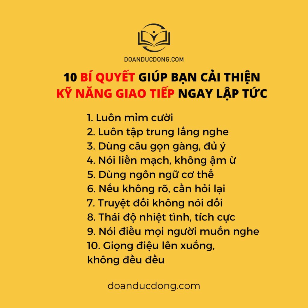 10 BÍ QUYẾT GIÚP BẠN CẢI THIỆN KỸ NĂNG GIAO TIẾP NGAY LẬP TỨC