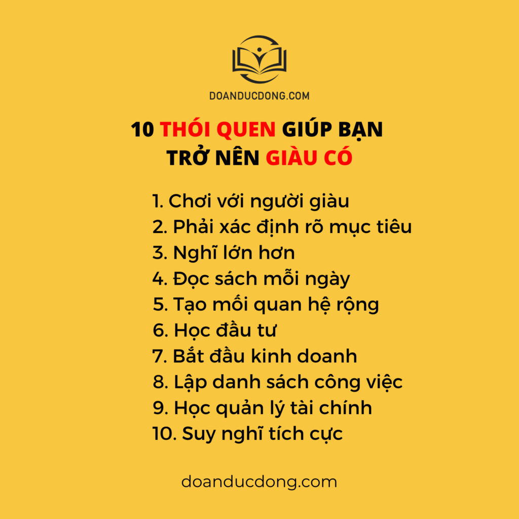10 thói quen giúp bạn trở nên giàu có