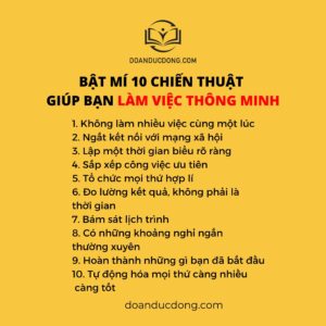 BẬT MÍ 10 CHIẾN THUẬT GIÚP BẠN LÀM VIỆC THÔNG MINH