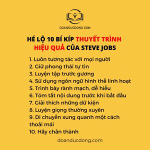 HÉ LỘ 10 BÍ KÍP THUYẾT TRÌNH HIỆU QUẢ CỦA STEVE JOBS