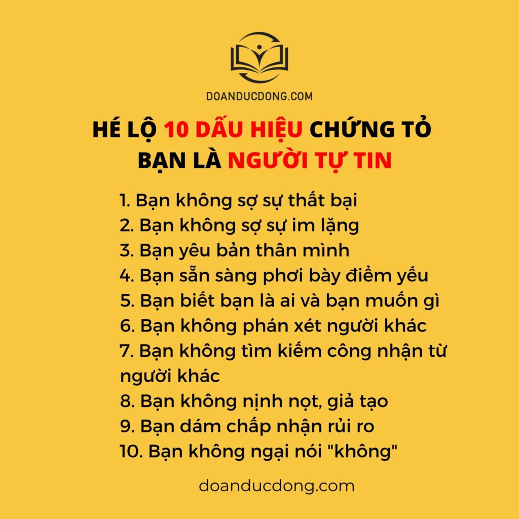 HÉ LỘ 10 DẤU HIỆU CHỨNG TỎ BẠN LÀ NGƯỜI TỰ TIN