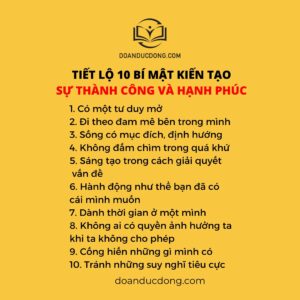 TIẾT LỘ 10 BÍ MẬT KIẾN TẠO SỰ THÀNH CÔNG VÀ HẠNH PHÚC