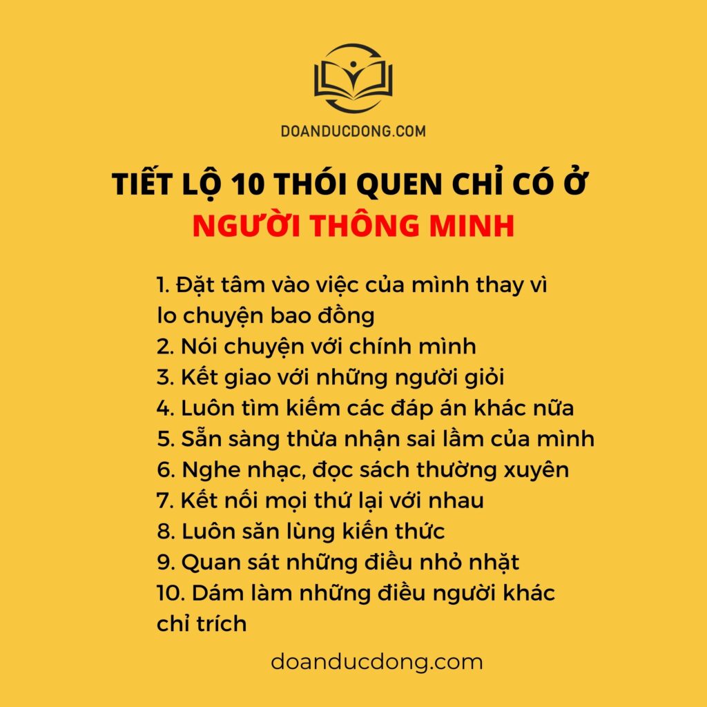 TIẾT LỘ 10 THÓI QUEN CHỈ CÓ Ở NGƯỜI THÔNG MINH