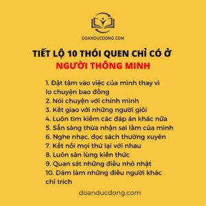 TIẾT LỘ 10 THÓI QUEN CHỈ CÓ Ở NGƯỜI THÔNG MINH