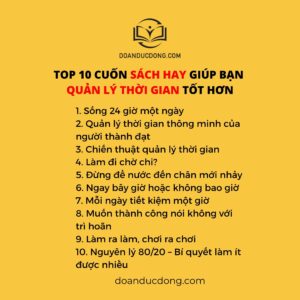 TOP 10 CUỐN SÁCH HAY GIÚP BẠN QUẢN LÝ THỜI GIAN TỐT HƠN