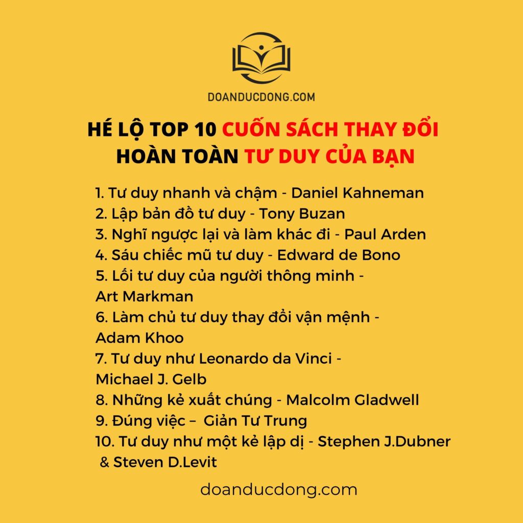 HÉ LỘ TOP 10 CUỐN SÁCH THAY ĐỔI HOÀN TOÀN TƯ DUY CỦA BẠN
