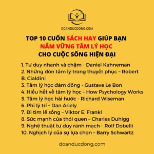 TOP 10 CUỐN SÁCH HAY GIÚP BẠN NẮM VỮNG TÂM LÝ HỌC CHO CUỘC SỐNG HIỆN ĐẠI