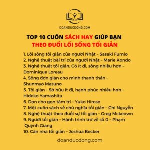 TOP 10 CUỐN SÁCH HAY GIÚP BẠN THEO ĐUỔI LỐI SỐNG TỐI GIẢN