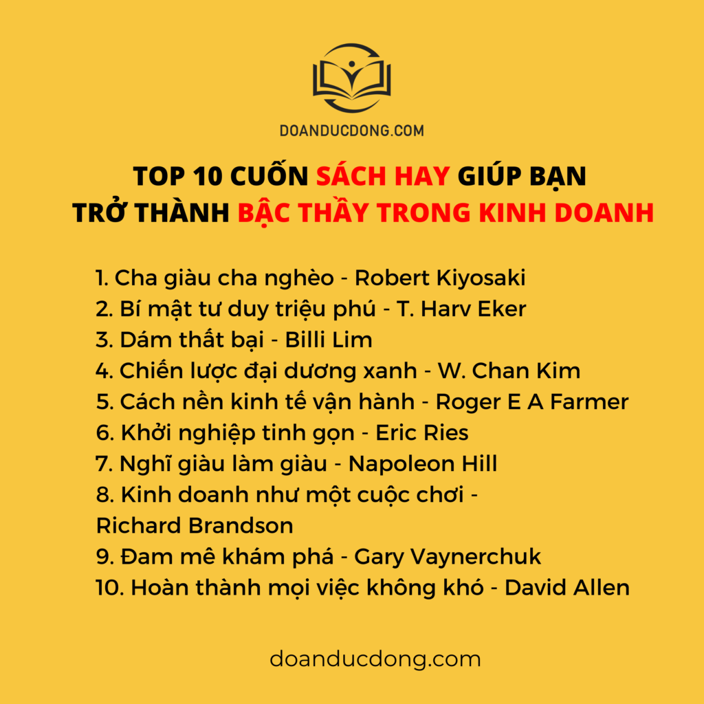 TOP 10 CUỐN SÁCH HAY GIÚP BẠN TRỞ THÀNH BẬC THẦY TRONG KINH DOANH