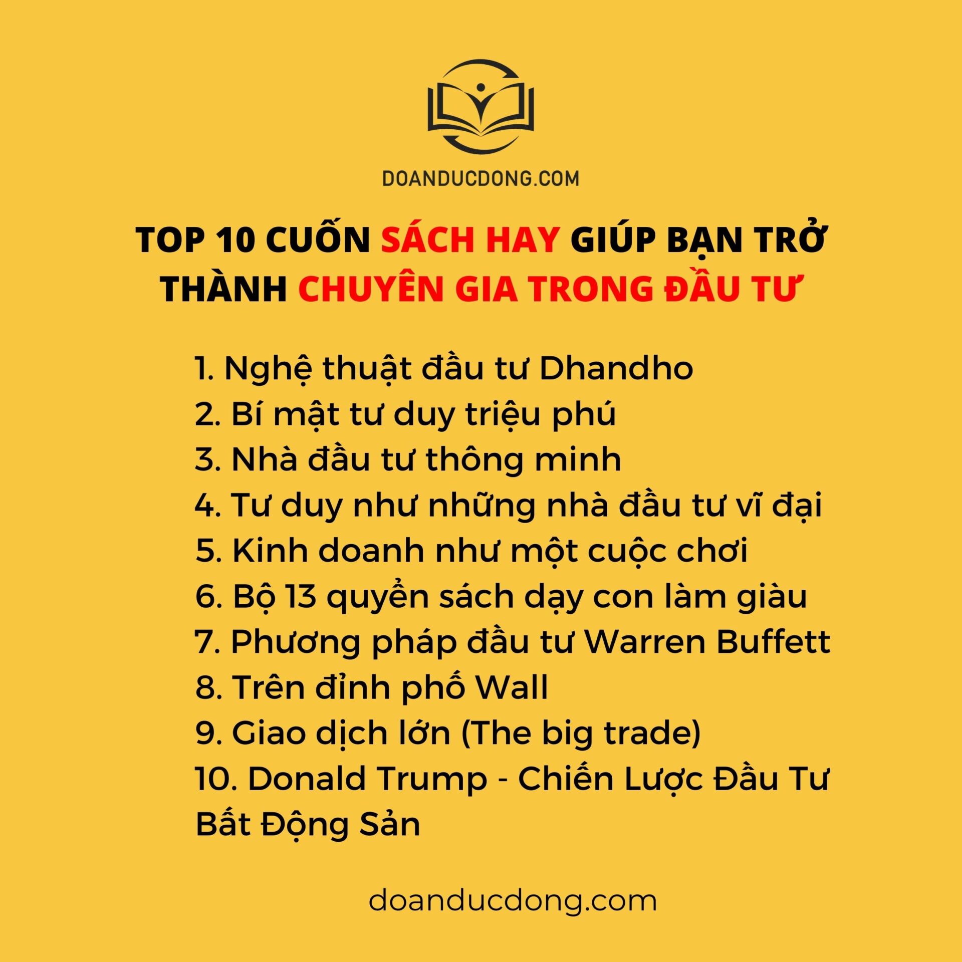 TOP 10 CUỐN SÁCH HAY GIÚP BẠN TRỞ THÀNH CHUYÊN GIA TRONG ĐẦU TƯ