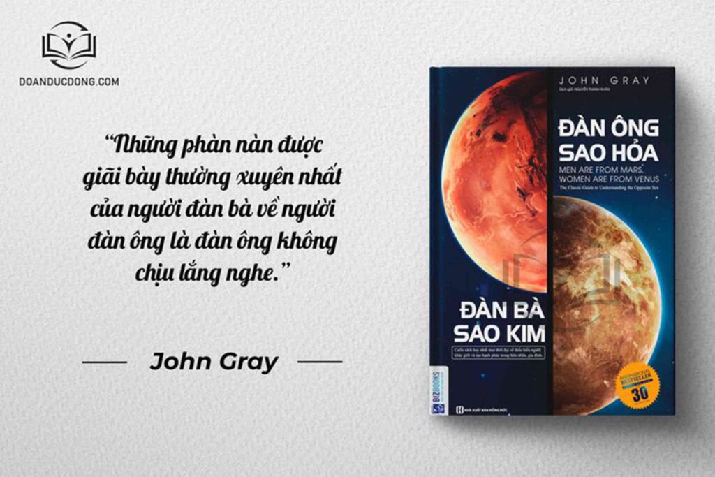Những phàn nàn được giãi bày thường xuyên nhất của người đàn bà về người về người đàn ông là đàn ông không chịu lắng nghe - sách Đàn Ông Sao Hỏa Đàn Bà Sao Kim
